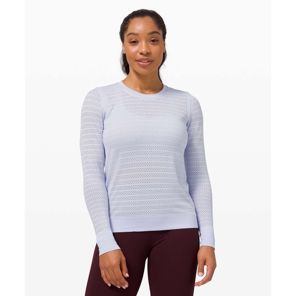Lululemon Swiftly Breathe Long Sleeve in Serene Blue Size 12 Athleisure Active